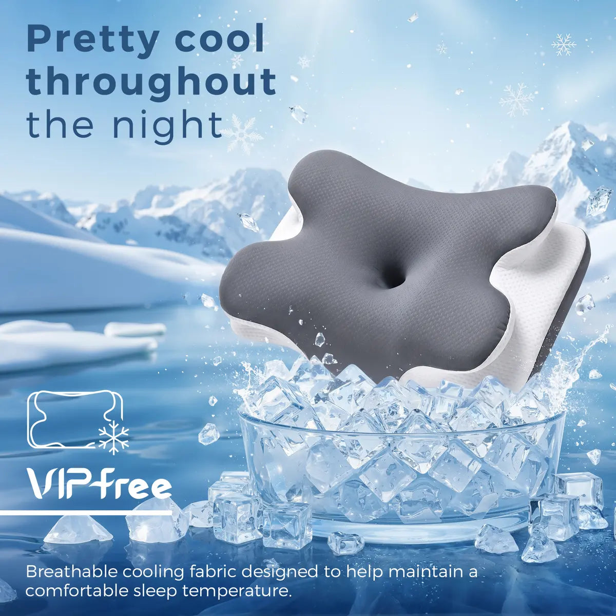 ERGONOMIC NECK SUPPORT FOR COOLER, BETTER SLEEP