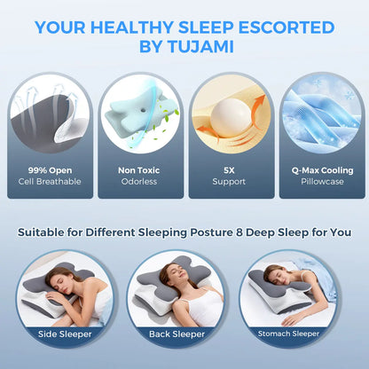 ERGONOMIC NECK SUPPORT FOR COOLER, BETTER SLEEP